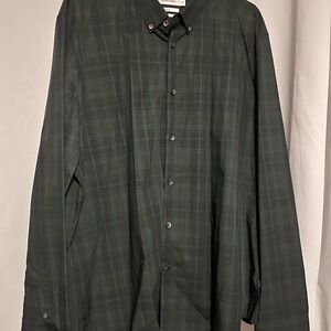 Green Plaid Button-Up Shirt